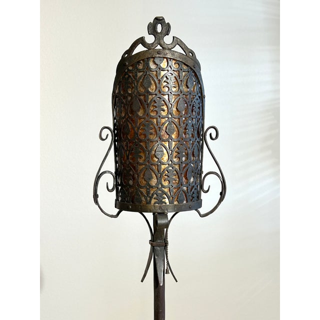 1920s Original Art’s & Crafts Iron Floor Lamps - a Pair For Sale - Image 4 of 10