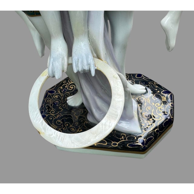 German Ens Porzellan Volkstedt Art Deco 11" Porcelain Statue Figurine of Dancers For Sale - Image 6 of 12