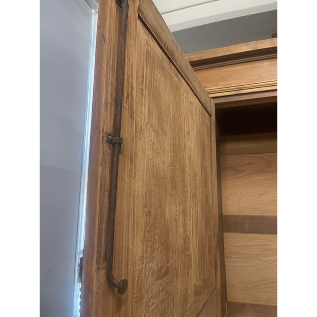 Antique Large French Pine Armoire Wardrobe For Sale - Image 11 of 12