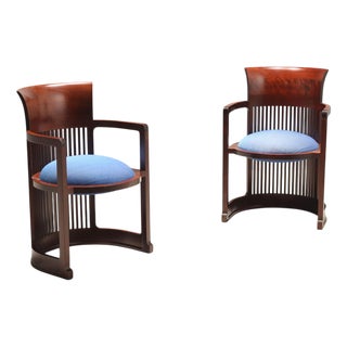 Barrel Chairs by Frank Lloyd Wright, Set of 2 For Sale