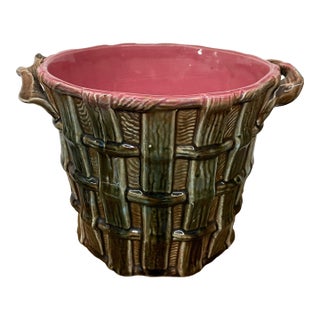 Antique Majolica Planter/Cache Pot For Sale