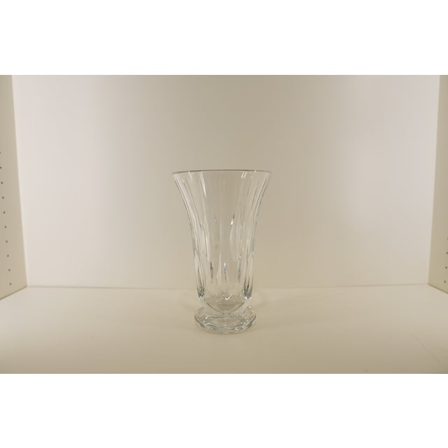Vintage Crystal Flared Cut-Glass Vase For Sale - Image 9 of 13