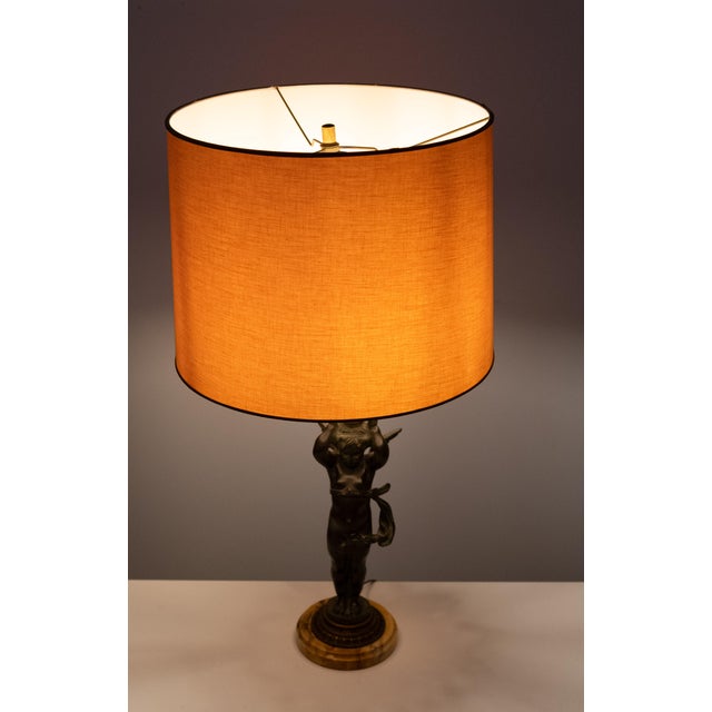 Antique French Empire Bronze Cherub Table Lamp, 1890s For Sale - Image 14 of 16