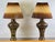 Massive Pair Of Earth Toned Ceramic Drip Glazed Mid Century Table Lamps. In Excellent Condition & Complete With Original...