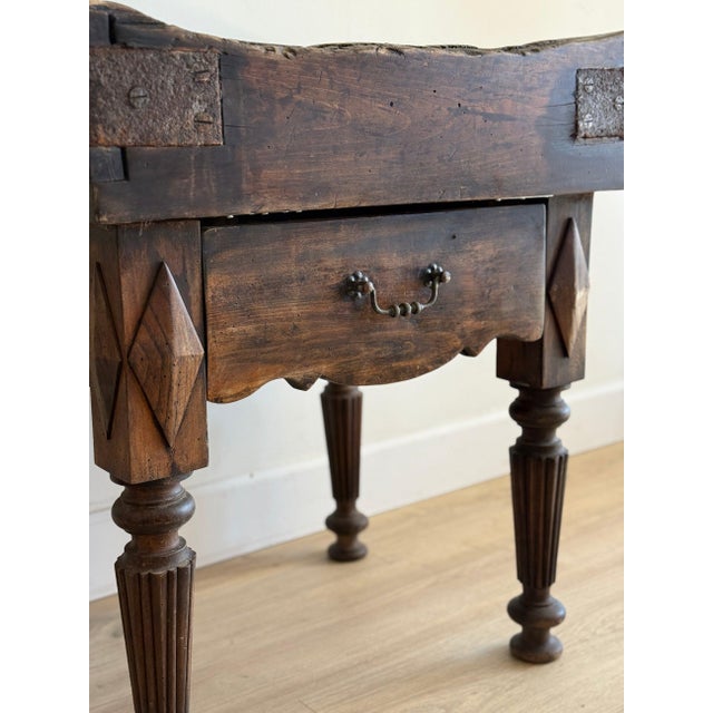 19th Century 19th c. French Butcher Block Table For Sale - Image 5 of 10