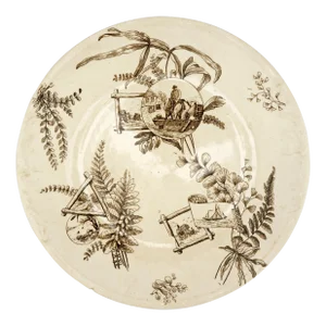 Victorian Aesthetic Movement Transfer Ware Plate Furnival Circa 1870