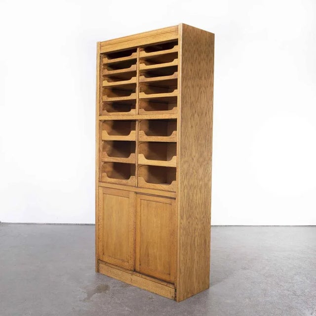 Tall English Model 1244.2 Haberdashery Shelved Cabinet with 16 Drawers, 1950s For Sale - Image 12 of 12