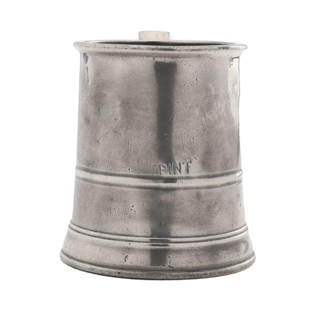 Metal English Pewter Pint Mug (1850's) For Sale - Image 7 of 12