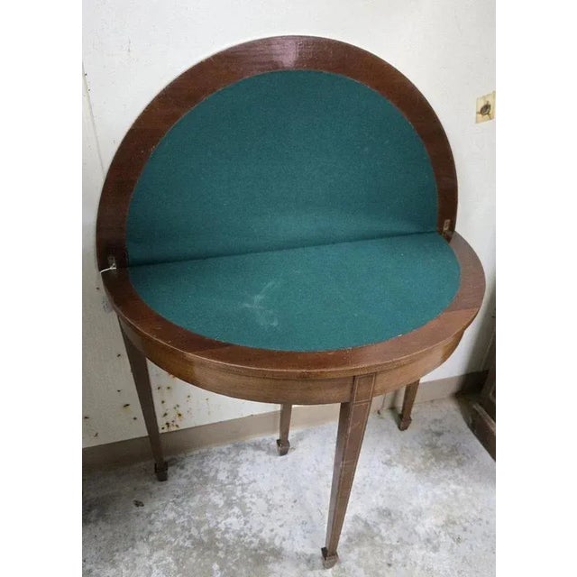 English Games Table in Mahogany with Marquetry Trim For Sale - Image 5 of 6
