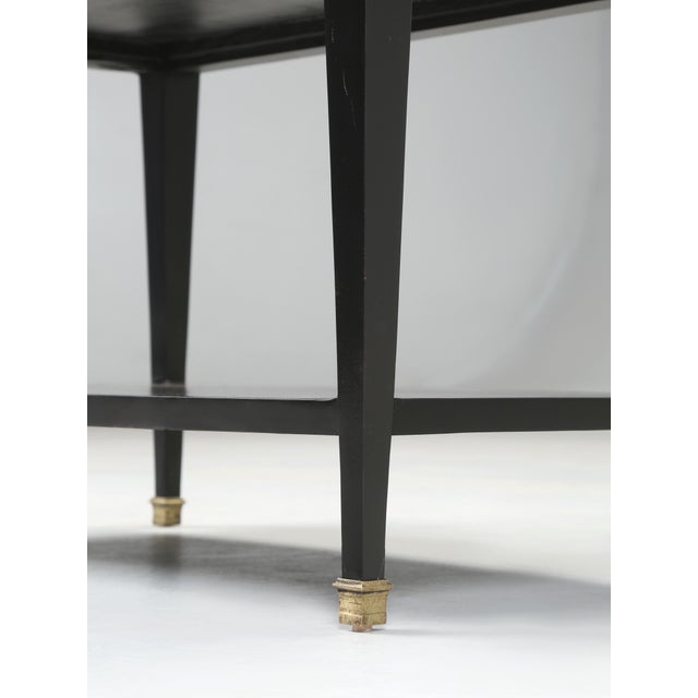 Vintage French Ebonized Side or End Table With Brass Trim For Sale - Image 11 of 12
