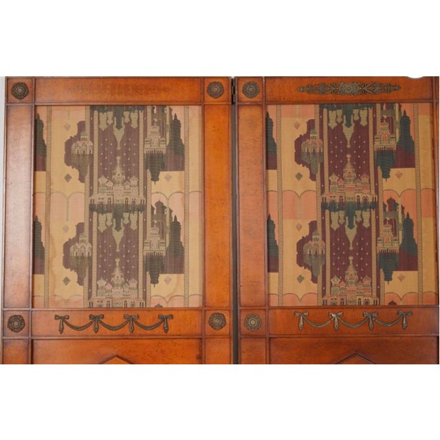 English Antique Wood Four-Panel Dressing Screen / Room Divider For Sale - Image 3 of 4