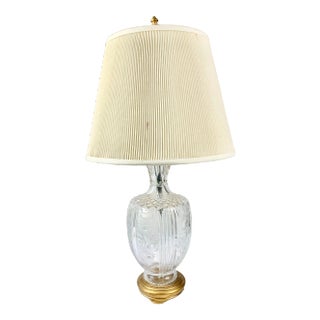 Vintage Cut Crystal Table Lamp For Sale