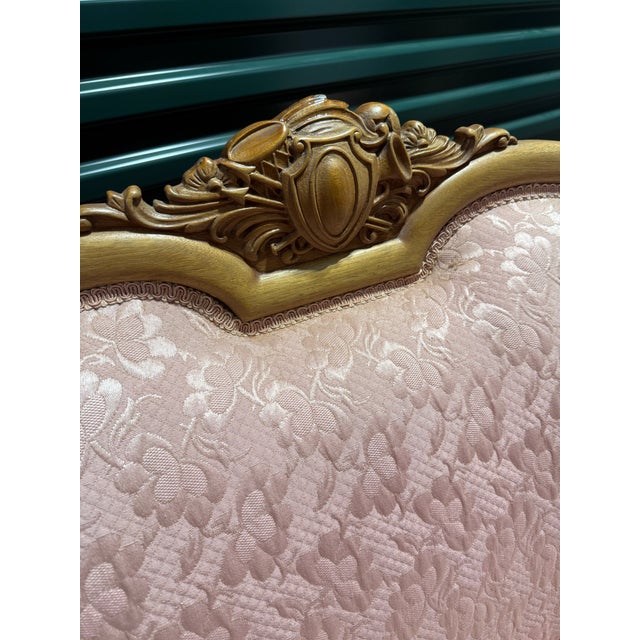 Louis XV Pink Damask Sofa For Sale - Image 6 of 12