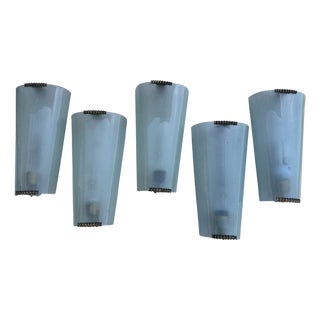 Vintage Wall Lamps by Pietro Chiesa for Fontana Arte, 1940, Set of 5 For Sale