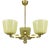 Art Deco Opaline Glass and Brass Chandelier, Germany, 1930s For Sale