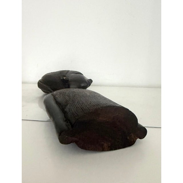 Wood Vintage African Hand Carved Heavy Ebony Wood Female Bust Sculpture For Sale - Image 7 of 8