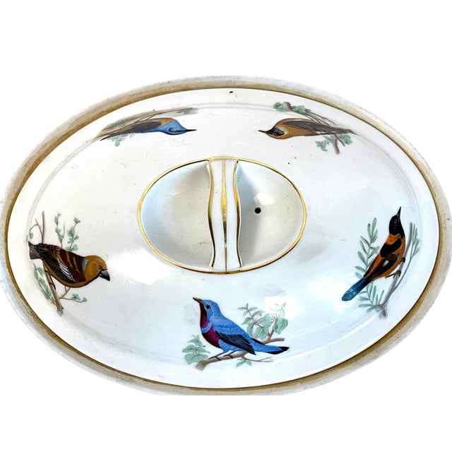 White Early 20th Century Le Faune Birds Lourioux Fire Proof French Porcelain Casseroles - Set of 4 For Sale - Image 8 of 18