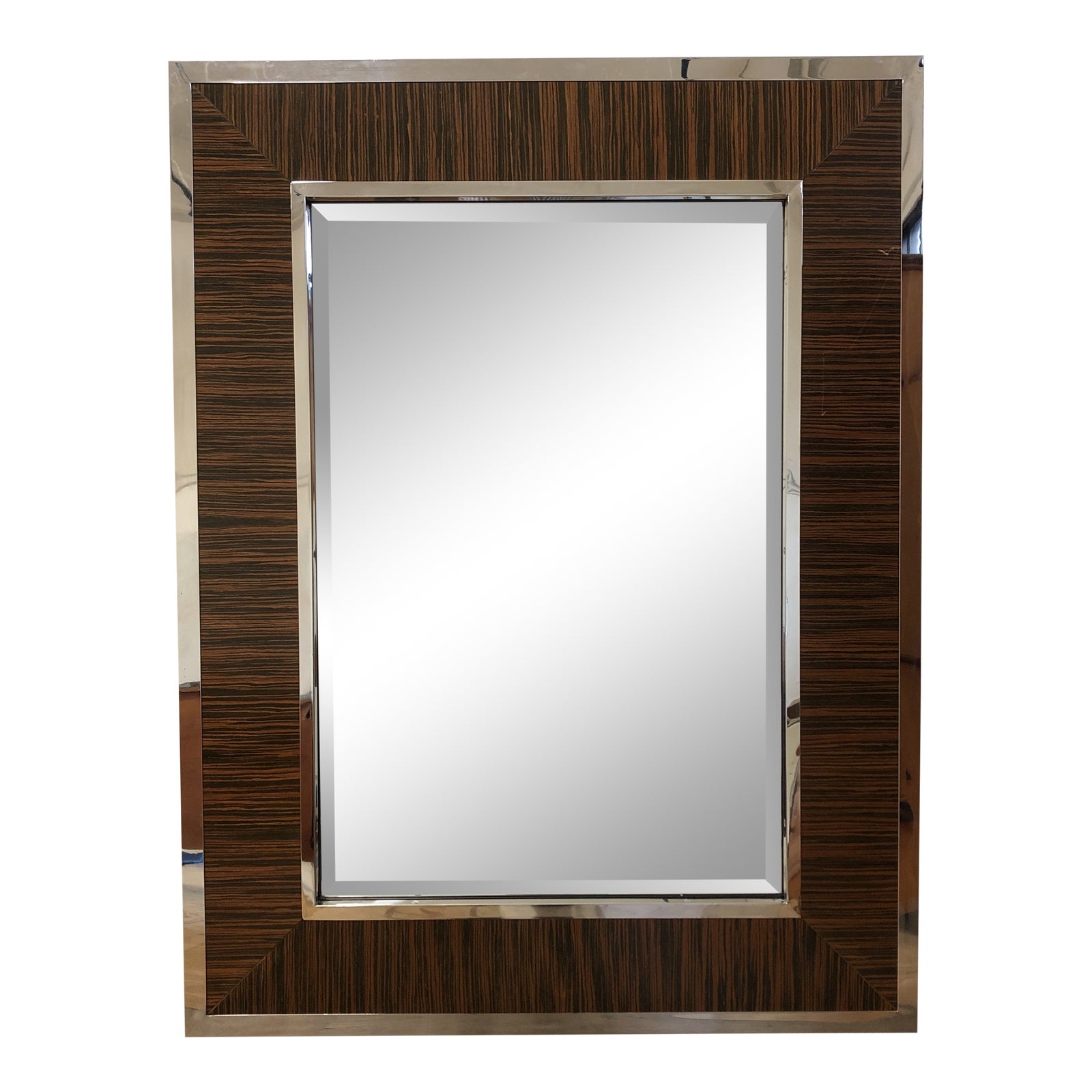 Fulton Zebra Wood + Chrome Wall Mirror, From Williams Sonoma Home