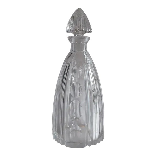 1920s Cut Crystal Decanter With Matching Stopper For Sale