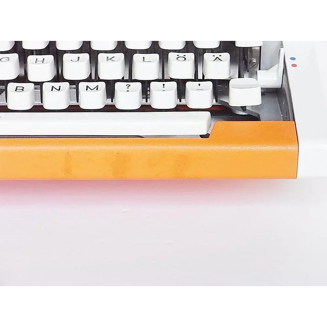 Orange Portable De Luxe Typewriter from Olympia, 1970s For Sale - Image 8 of 11