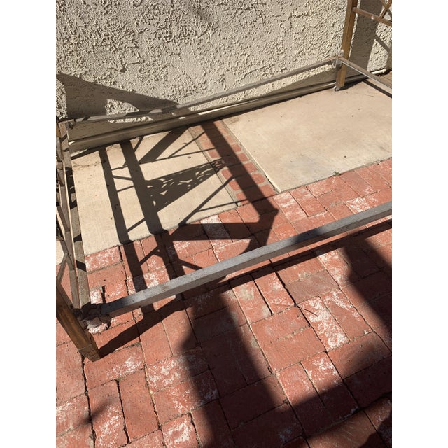 Metal French Art Deco Brass Headboard & Footboard With Side Rails. For Sale - Image 7 of 10