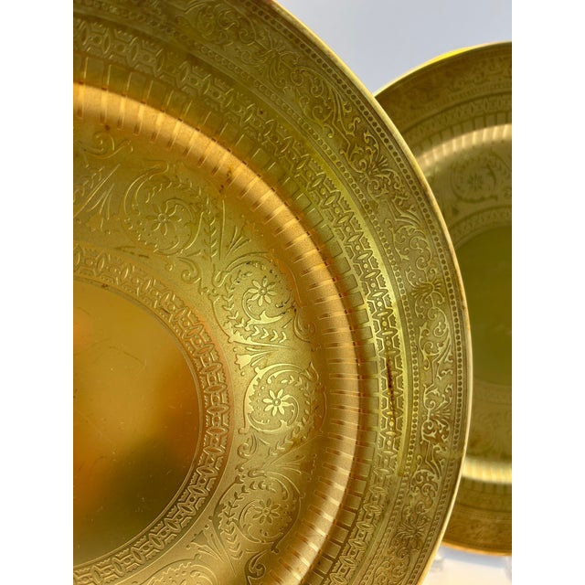 French Late 20th Century Bernardaud Limoges Villiers Fine-Gold Encrusted Service Plates - Set of 18 For Sale - Image 3 of 8