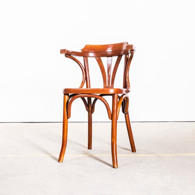 Burnt Orange Three Spoked Fan Back Armchairs, 1980s, Set of 4 For Sale - Image 6 of 8