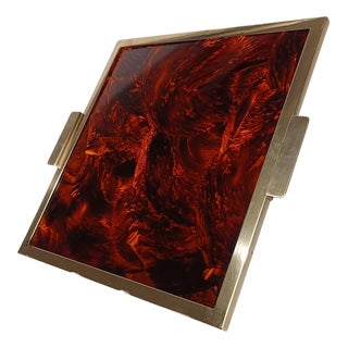 Vintage Italian Serving Square Tray by Romeo Rega, 1970s For Sale