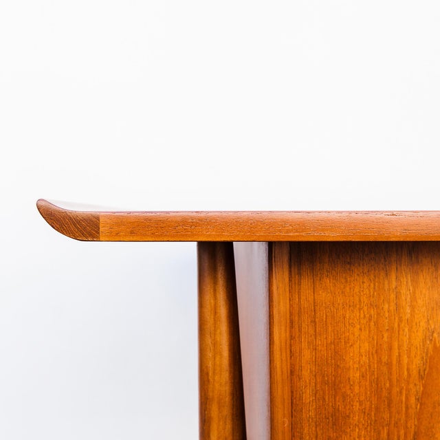 Fully restored Danish mid century modern executive desk in teak, designed by Arne Vodder and produced by H.P. Hansen’s...