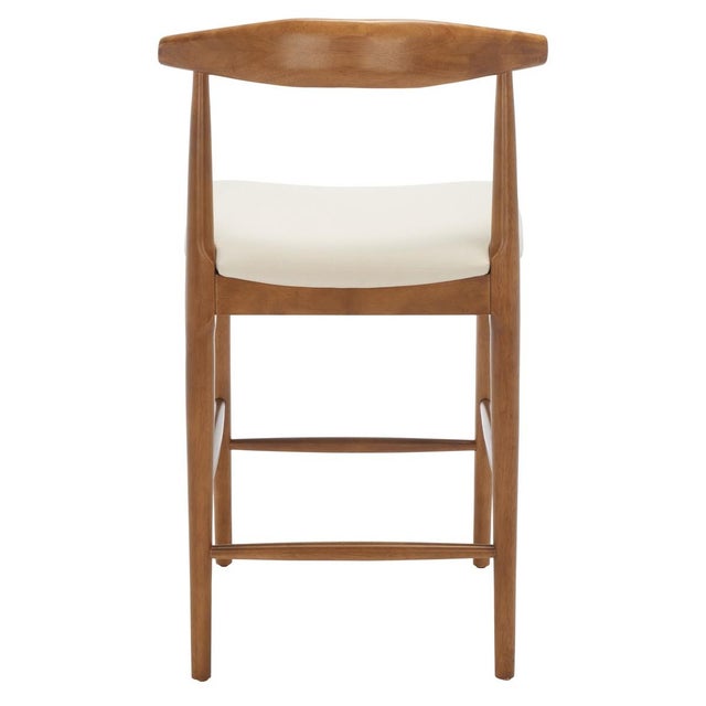 Cream Lionel Retro Counter Stool - Walnut/Cream For Sale - Image 8 of 8