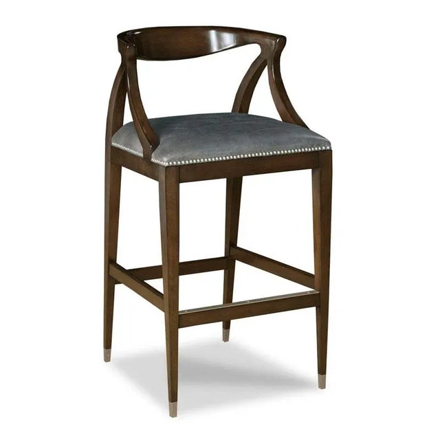 Transitional Samba Counter Stool in Brown For Sale - Image 3 of 3