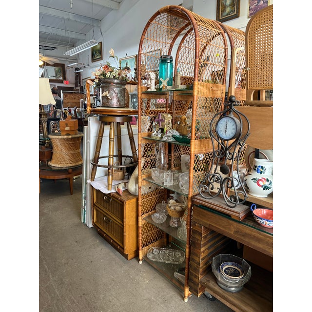 Mid 20th Century Mid 20th Century Arched Wicker Shelf For Sale - Image 5 of 6
