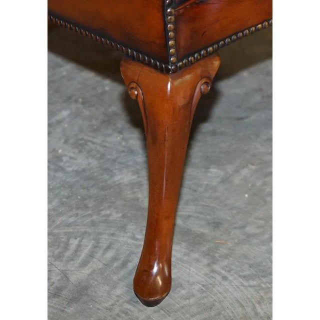 Vintage Eagle Armed Claw & Ball Feet Brown Leather Armchair For Sale - Image 14 of 18