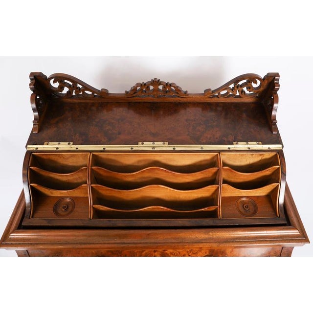 Antique 19th Century Victorian Burr Walnut Pop Up Davenport Desk, 1860s For Sale - Image 10 of 18