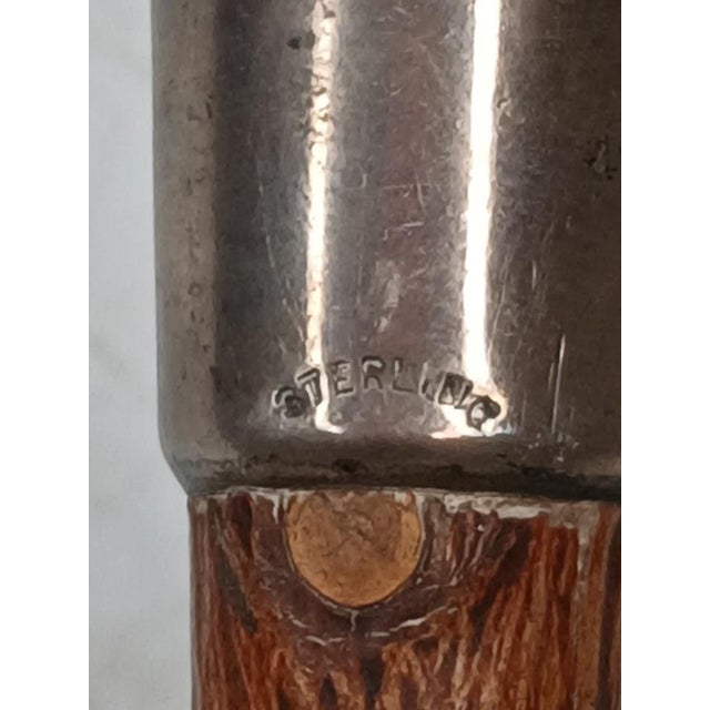 Antique Bone Handle, Sterling Collar, Cane For Sale - Image 9 of 11