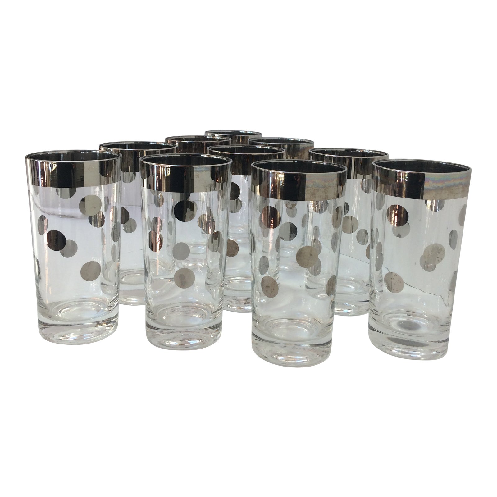 1960s Vintage Polka Dot Highball Glasses Set of 10 Chairish