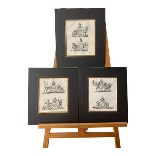 Set of 3 Antic 18th Century English Peerage Heraldic Crests Form by Charles Catton For Sale