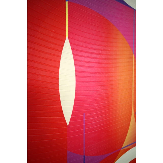 2020s Contemporary Abstract Matte Gel Applied on Fine Art Digital Printed Canvas "Coq De Roche Evêque Coquelicot # Doux Comme Un Agneau" by Jerome Tham For Sale - Image 5 of 6