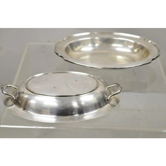 Victorian Mid 20th Century Wm Rogers 2272 Washington Silver Plated Victorian Lidded Vegetable Serving Dish For Sale - Image 3 of 9