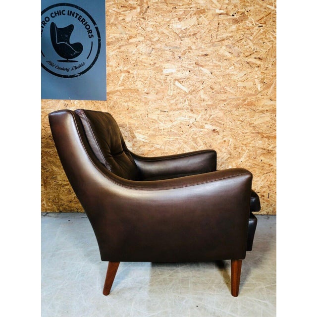 1960s Vintage Danish Leather Lounge Chair by Georg Thams, 1960s For Sale - Image 5 of 13