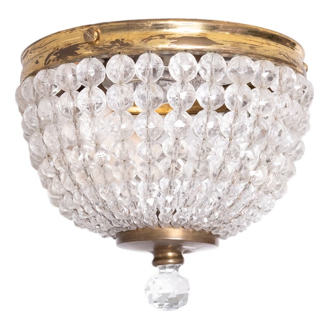 Miniature Crystal Glass Pendant Lamp, France, 1950 For Sale