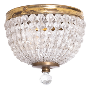 Miniature Crystal Glass Pendant Lamp, France, 1950