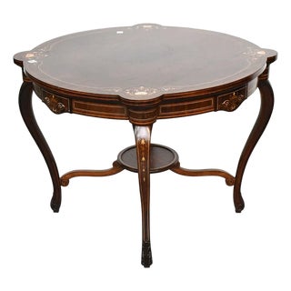 Late 19th Century Superb Quality English Rosewood Center Table String Inlay With Flowers For Sale