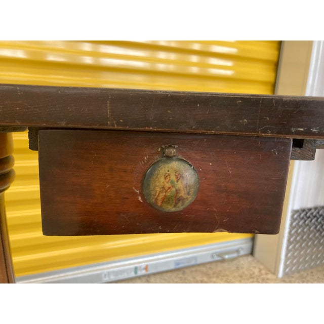 Sienna Antique Kidney Shaped Occasional Table With Leather Inset by Maslow Freen of New York For Sale - Image 8 of 11