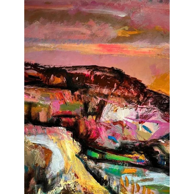 Jean Krille, Landscape 106, Oil on Masonite, 1989 For Sale - Image 6 of 10