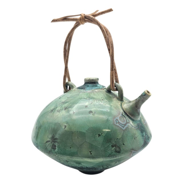 American Jack Boydston Signed Crystalline Studio Teapot c.1948 5" For Sale - Image 3 of 18
