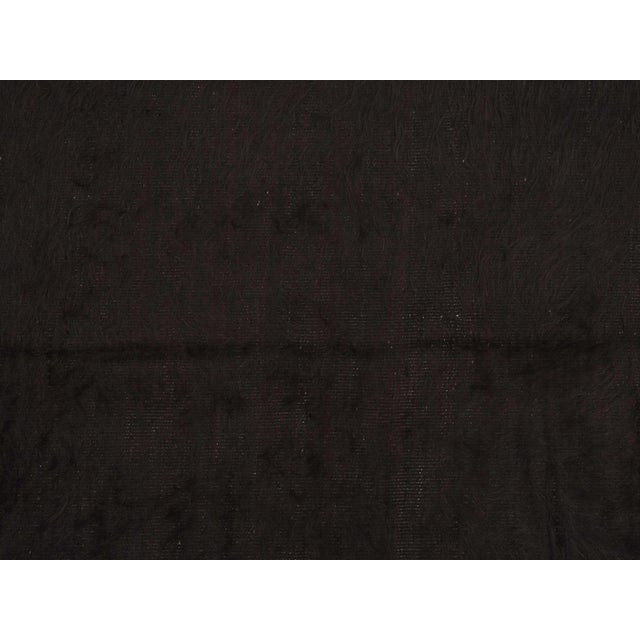 Textile 1970s Vintage Handmade Wool Cotton Brown Area Rug For Sale - Image 7 of 9