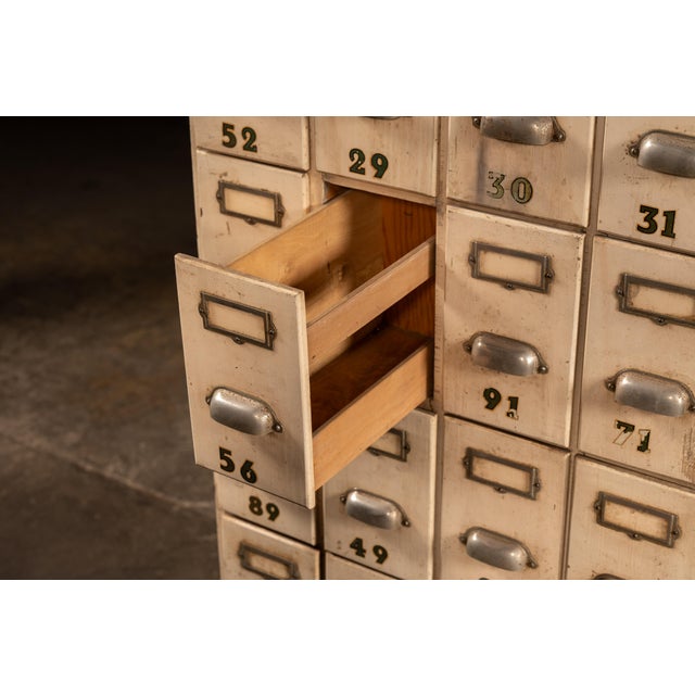 Antique 28-Drawer Ledger & Index Cabinet For Sale - Image 9 of 10