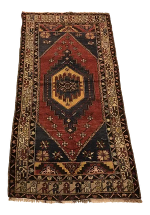 Vintage Turkish Vintage Handmade Tribal Rug