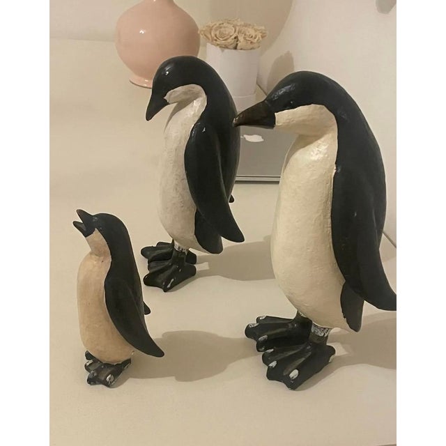 Traditional Plaster Penguin Family For Sale - Image 3 of 6